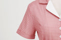 Womens Vintage 1950s Plaid Belt Slim-Fit Swing Retro Dress Mid-Length Dress Pink