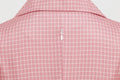 Womens Vintage 1950s Plaid Belt Slim-Fit Swing Retro Dress Mid-Length Dress Pink