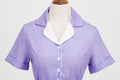 Womens Vintage 1950s Plaid Belt Slim-Fit Swing Retro Dress Mid-Length Dress Purple