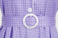Womens Vintage 1950s Plaid Belt Slim-Fit Swing Retro Dress Mid-Length Dress Purple