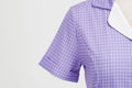 Womens Vintage 1950s Plaid Belt Slim-Fit Swing Retro Dress Mid-Length Dress Purple