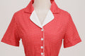 Womens Vintage 1950s Plaid Belt Slim-Fit Swing Retro Dress Mid-Length Dress Red
