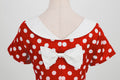 Womens Vintage 1950s Polka Dot Spring Garden Rockabilly Party Cocktail Dress Red