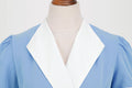 Womens Vintage 1950s Retro Party Dress Short Sleeve V-Neck with Belt Blue