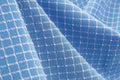 Womens Vintage 1950s Retro Party Dress Short Sleeve V-Neck with Belt Blue Plaid