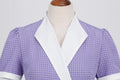 Womens Vintage 1950s Retro Party Dress Short Sleeve V-Neck with Belt Purple