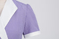 Womens Vintage 1950s Retro Party Dress Short Sleeve V-Neck with Belt Purple