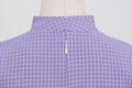 Womens Vintage 1950s Retro Party Dress Short Sleeve V-Neck with Belt Purple