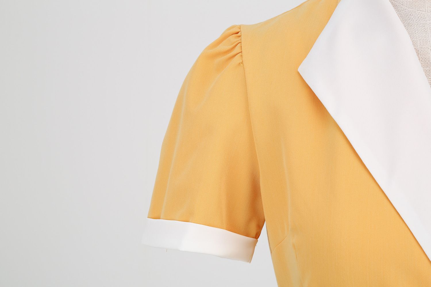 Womens Vintage 1950s Retro Party Dress Short Sleeve V-Neck with Belt Yellow