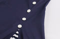 Womens Vintage 50s Navy Floral A-Line Swing Midi Dress Navy