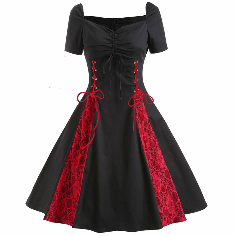 Womens Vintage Dress 1950s Plus Size Party Cocktail Dress Black