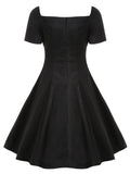 Womens Vintage Dress 1950s Plus Size Party Cocktail Dress Black