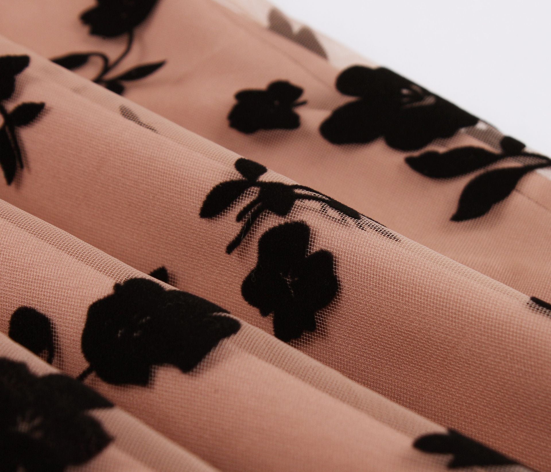 Womens Vintage Mesh Skirt Elastic Waist Gauze Puffy Long Swing Skirt Coffee
