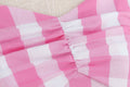 Womens Vintage Pink Plaid Dress Spaghetti Strap A-line Swing Party Dress Pink