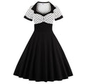 Womens Vintage Polka Dot 1950s Retro Rockabilly Swing Tea Dresses White Black