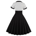 Womens Vintage Polka Dot 1950s Retro Rockabilly Swing Tea Dresses White Black