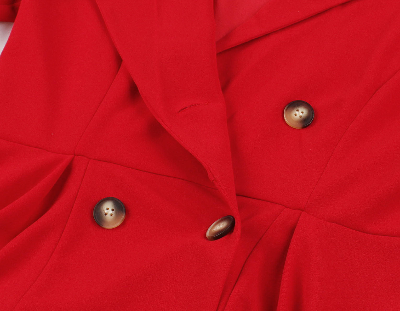 Womens Vintage Short Sleeves 1950s A-Line OL Button Dress Red